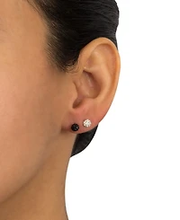 2-Pc. Set Blue & Dark Crystal Ball Stud Earrings Sterling Silver (Also White Red Crystal)