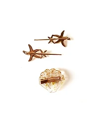 Soho Style Mermaid Starfish and Seashell Hair Clip Three-Piece Set