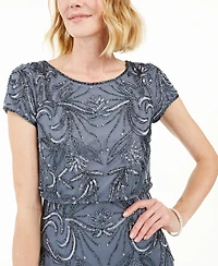 Adrianna Papell Petite Floral Sequin Gown