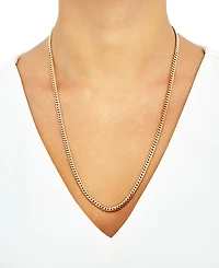 Curb Link 24" Chain Necklace Sterling Silver or 18k Gold-Plated Over