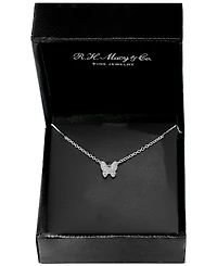 Effy Diamond Pave Butterfly 18" Pendant Necklace (1/10 ct. t.w.) in Sterling Silver