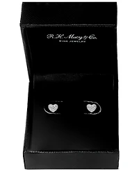Effy Diamond Pave Heart Stud Earrings (1/5 ct. t.w.) in Sterling Silver or 14k Gold-Plated Sterling Silver