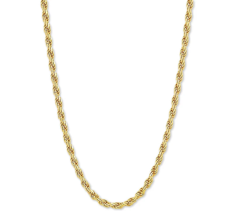 Rope Link 20" Chain Necklace in 18k Gold-Plated Sterling Silver