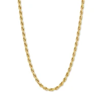 Rope Link 20" Chain Necklace in 18k Gold-Plated Sterling Silver