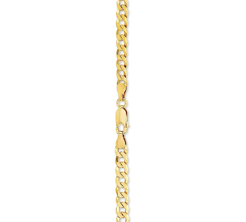 Flat Curb Link 24" Chain Necklace in 18k Gold-Plated Sterling Silver
