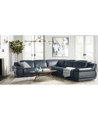 Daisley -Pc. Leather "L" Shaped Sectional Sofa with 2 Power Recliners