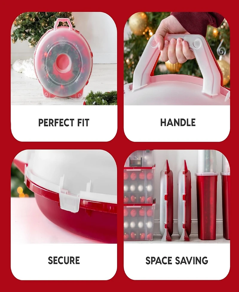 Iris Usa 24" Wreath Storage Container With Latches and Handle, 2 Pack, For Holiday Garland/Wreath, Holiday Decorations, and Heavy Duty, Portable, High