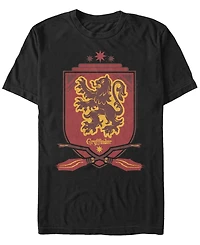 Fifth Sun Harry Potter Men's Gryffindor Broomstick Shield Short Sleeve T-Shirt