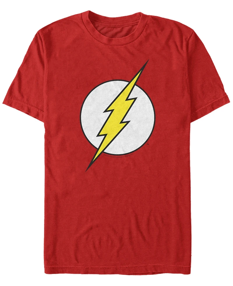 Fifth Sun Dc Men's The Flash Classic Lightning Bolt Logo Short Sleeve T-Shirt
