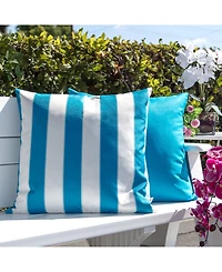 Homey Cozy Olivia Stripe Indoor/Outdoor 2-Pack Decorative Pillows, 20" x