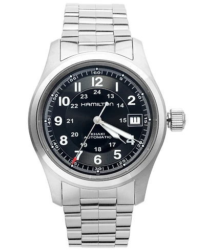 Hamilton Watch, Men's Swiss Automatic Khaki Field Stainless Steel Bracelet 38mm H70455133
