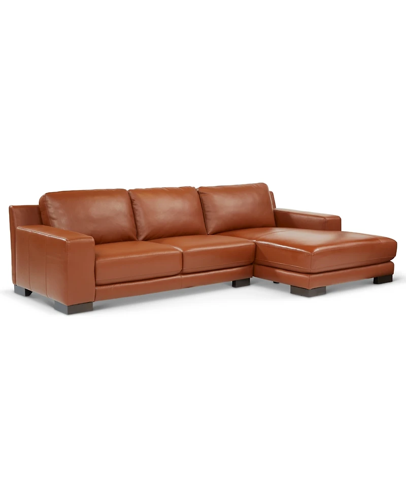 Closeout! Darrium 2-Pc. Leather Sofa with Chaise, Created for Macy's