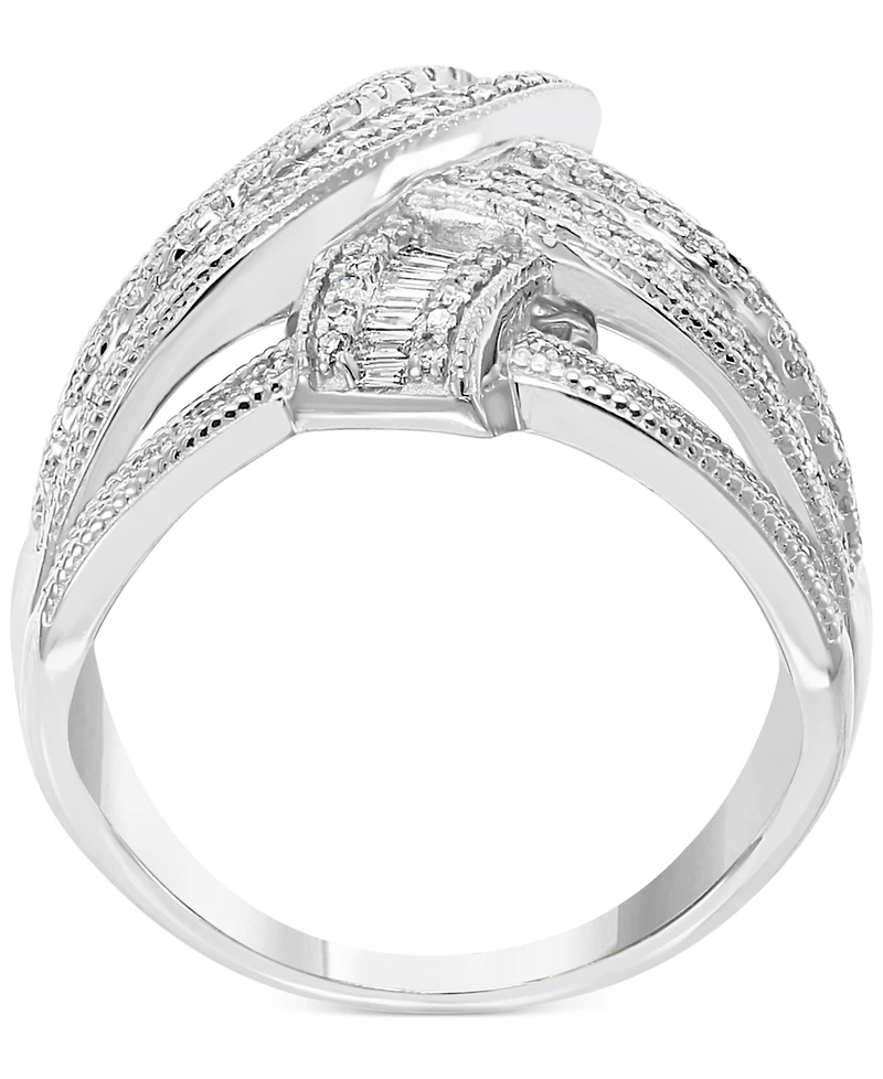 Effy Diamond Baguette Crossover Statement Ring (7/8 ct. t.w.) in 14k White Gold