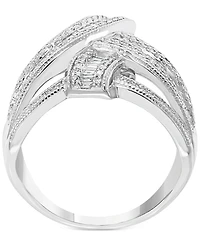 Effy Diamond Baguette Crossover Statement Ring (7/8 ct. t.w.) in 14k White Gold