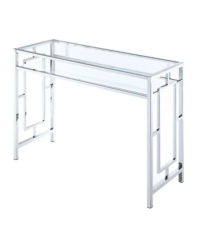 Convenience Concepts Town Square Chrome Desk With Shelf