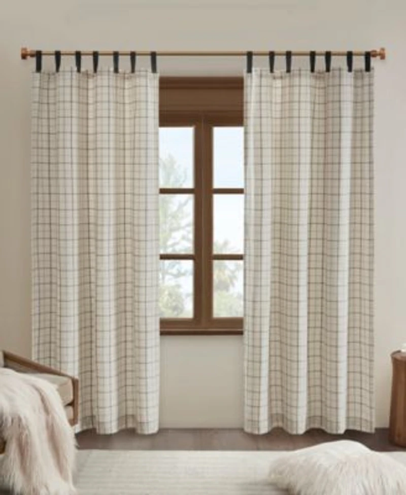 Madison Park Anaheim Plaid Rod Pocket Fleece Lined Window Panels