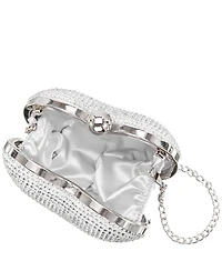 Nina Amorie Crystal Embellished Heart Minaudiere Clutch