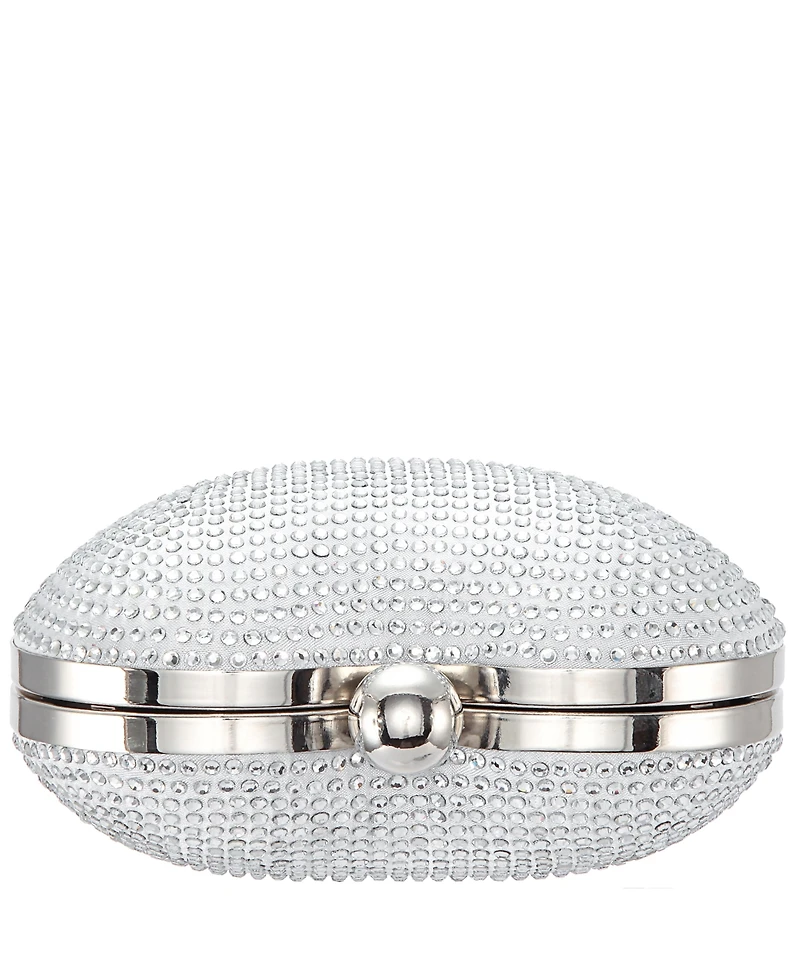 Nina Amorie Crystal Embellished Heart Minaudiere Clutch