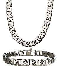 Inox Mariner Link 8" Bracelet and 22" Necklace Set
