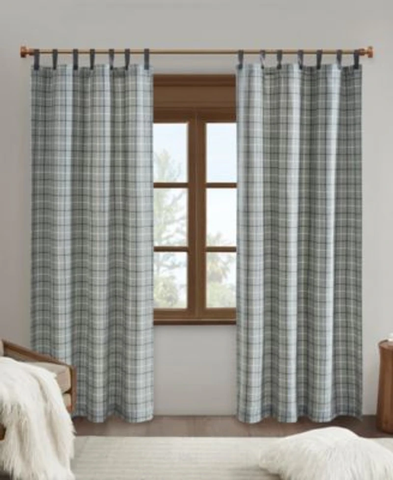 Madison Park Anaheim Plaid Rod Pocket Fleece Lined Window Panels
