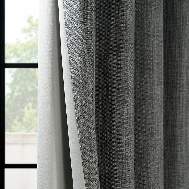Half Price Drapes Extra Wide Textured Faux Linen Room Darkening Curtain