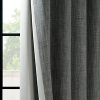 Half Price Drapes Extra Wide Textured Faux Linen Room Darkening Curtain