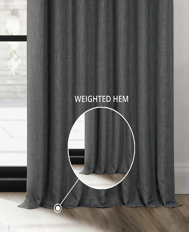 Half Price Drapes Extra Wide Textured Faux Linen Room Darkening Curtain