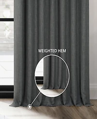 Half Price Drapes Extra Wide Textured Faux Linen Room Darkening Curtain