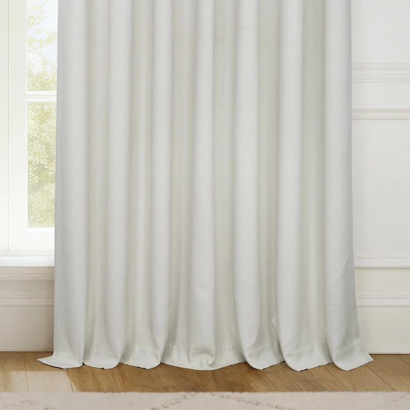 Half Price Drapes Extra Wide Textured Faux Linen Room Darkening Curtain
