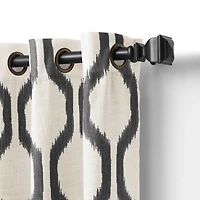 Elrene Home Fashions Renzo Ikat Geometric Linen Room Darkening Window Curtain