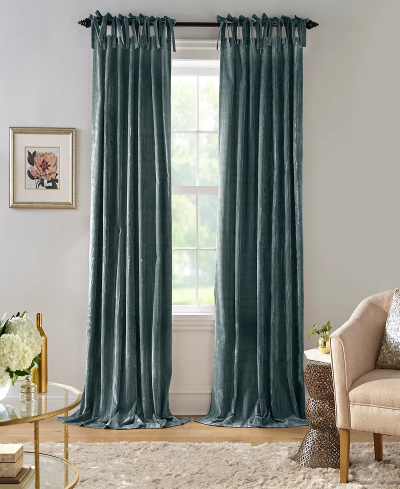 Elrene Home Fashions Korena Tie-Top Crushed Velvet Window Curtain