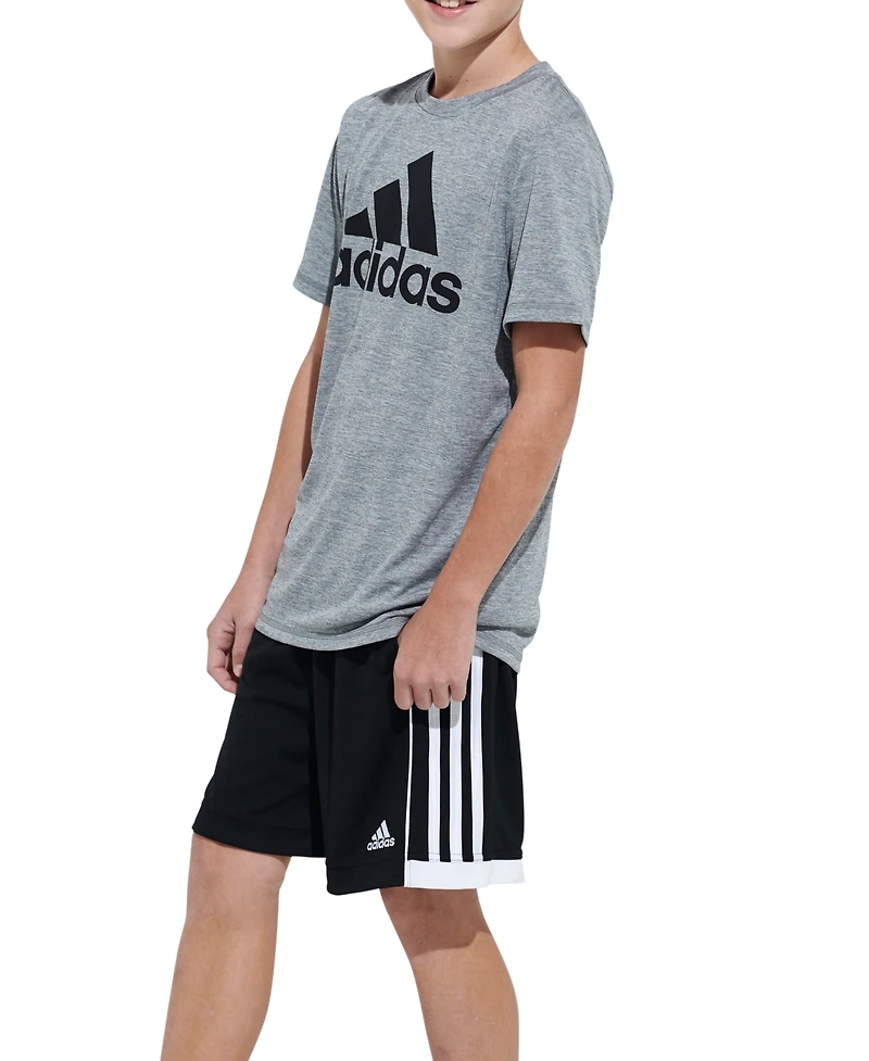 adidas Big Boys Short Sleeve Aeroready Melange Performance T-shirt