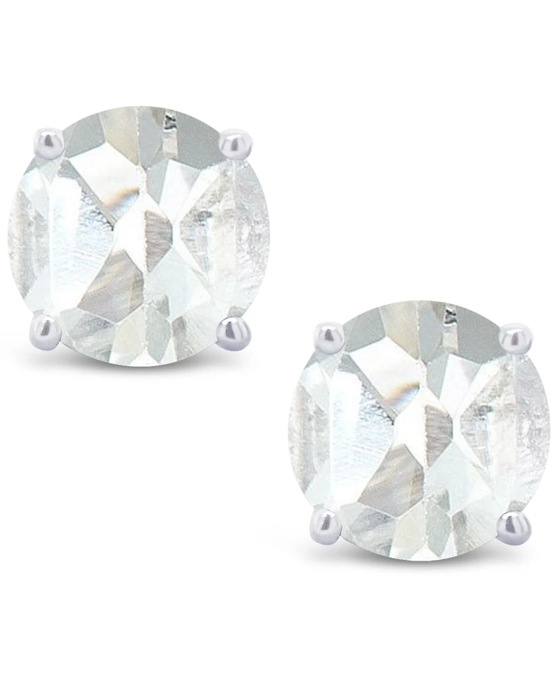 White Topaz (1-1/8 ct. t.w.) Stud Earrings 14K or Yellow Gold