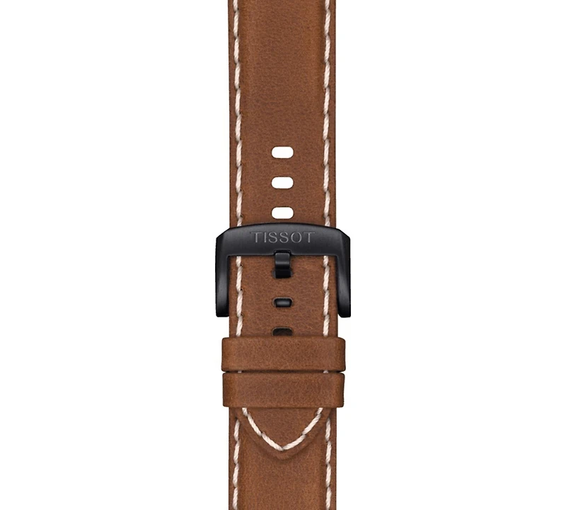 Tissot Men's Swiss Chronograph Supersport T-Sport Brown Leather Strap Watch 46mm