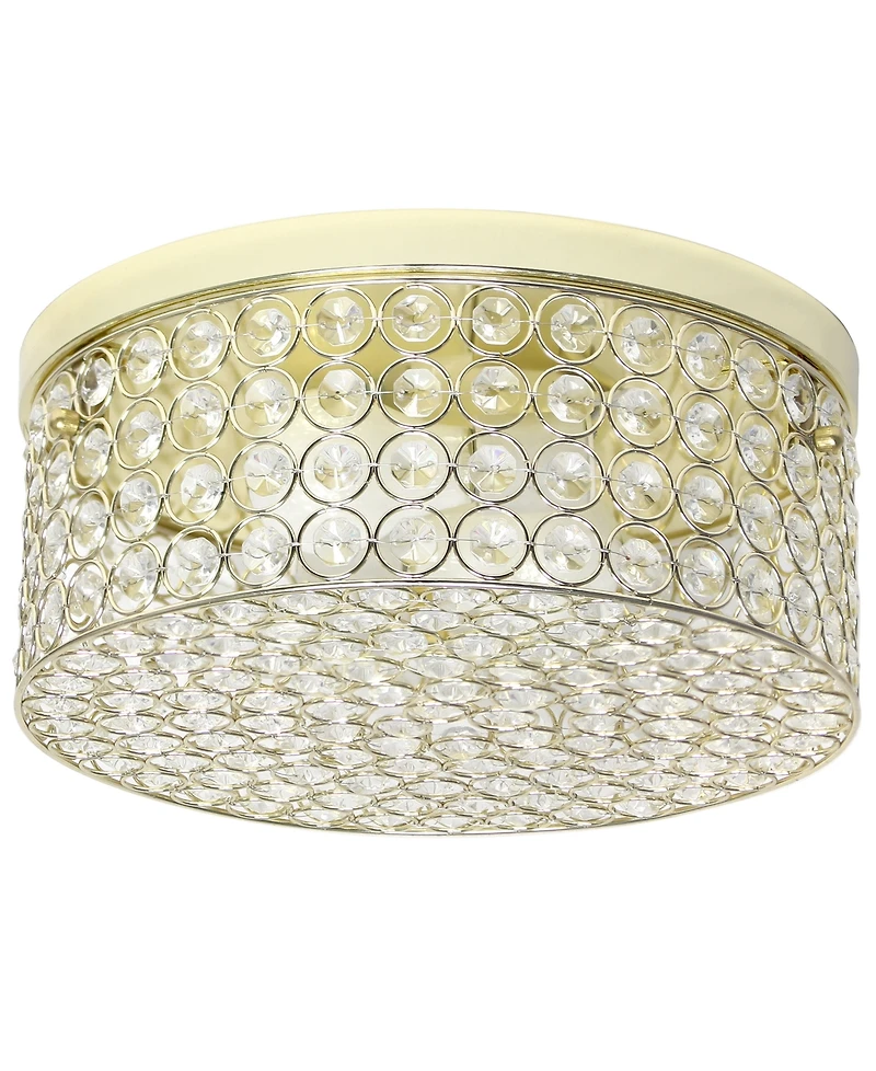 Elegant Designs Elipse Crystal 2 Light Round Ceiling Flush Mount