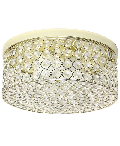 Elegant Designs Elipse Crystal 2 Light Round Ceiling Flush Mount