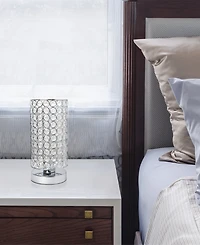 Elegant Designs Elipse Crystal Bedside Nightstand Cylindrical Uplight Table Lamp