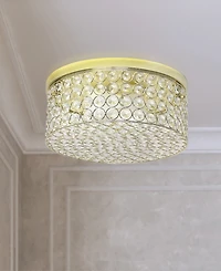 Elegant Designs Elipse Crystal 2 Light Round Ceiling Flush Mount