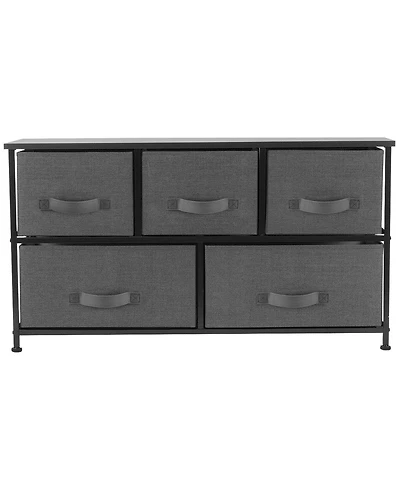 Sorbus 5 Drawers Dresser- Storage Unit with Steel Frame, Wood Top, Fabric Bins - for Bedroom, Closet, Office and more