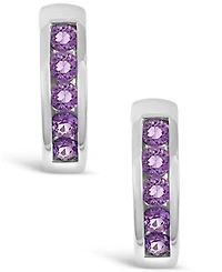 Swiss Blue Topaz (9/10 ct. t.w.) Huggie Hoop Earrings Sterling Silver (Also Available Citrine or Amethyst)