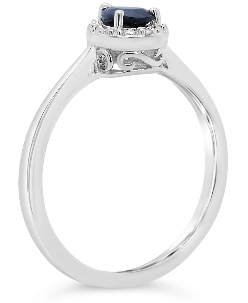 Sapphire (3/8 ct. t.w.) and Diamond Accent Ring Sterling Silver (Also Ruby)