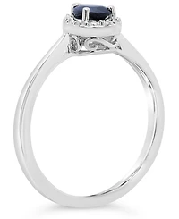 Sapphire (3/8 ct. t.w.) and Diamond Accent Ring Sterling Silver (Also Ruby)