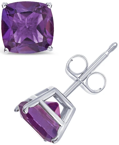 Gemstone Stud Earrings Sterling Silver