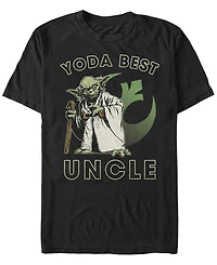 Fifth Sun Men's Star Wars Yoda Best Uncle Rebel Logo Short Sleeve T-shirt