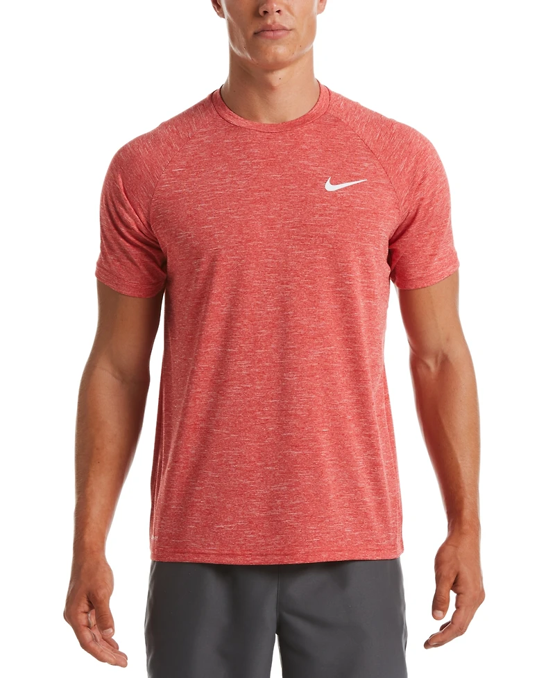 Nike Men's Hydroguard Dri-fit Stretch Upf 40+ Heather Rash Guard