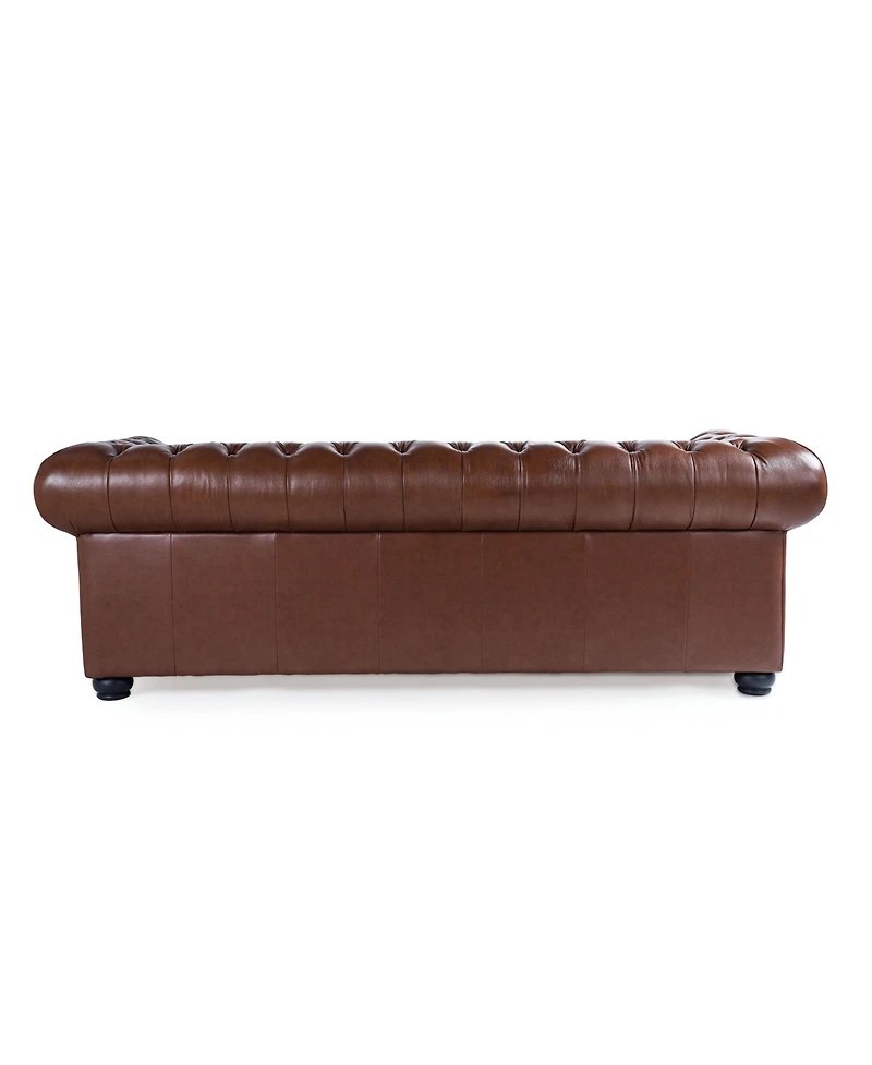 Alexandon Leather Chesterfield Tufted Sofa with Roll Arm