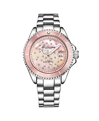 Stuhrling Women's Silver Tone Stainless Steel Bracelet Watch 39mm