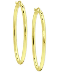 Polished Oval (1") Hoop Earrings in 18K Gold-Plated Sterling Silver, Created for Macy's