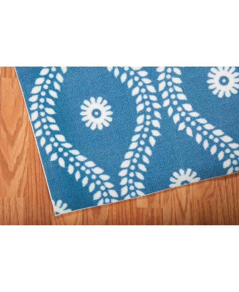 Long Street Looms Backyard BAC085 Navy 7'9" x 10'10" Outdoor Area Rug