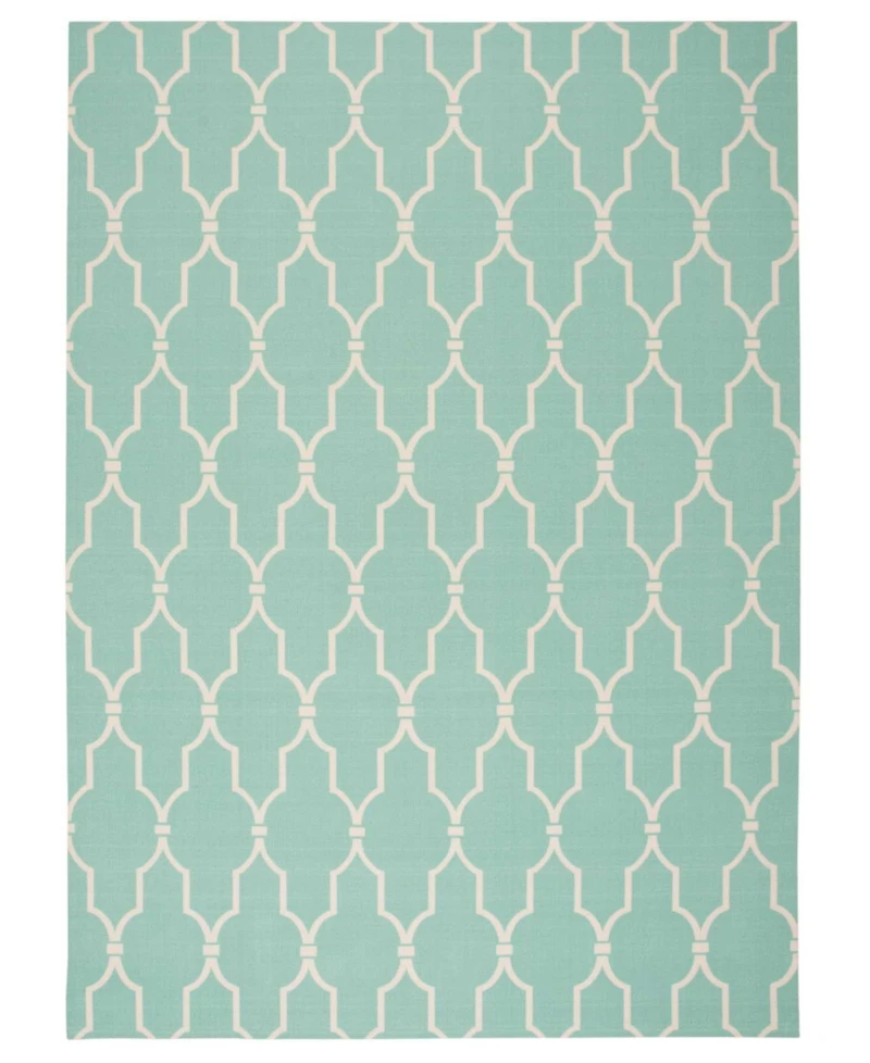 Long Street Looms Backyard BAC087 Aqua 7'9" x 10'10" Outdoor Area Rug